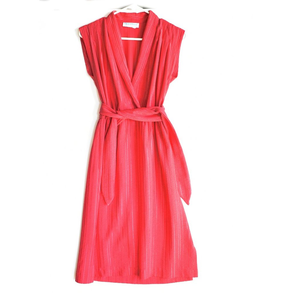 Vintage Deep Pink Cora's Closet Wrap Dress Petite Small